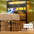 thumbnail image 3 of Hexmn Twin Bed Frame with Storage Underbed & Headboard, Bed Frame with LED for Bedroom, Niose Free, 3 of 10