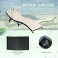 thumbnail image 3 of Devoko 3 Pieces Patio Outdoor Chaise Lounge Chair Clearance Outdoor Furniture Set PE Rattan Adjustable Folding Pool Lounge Chair , Beige, 3 of 7