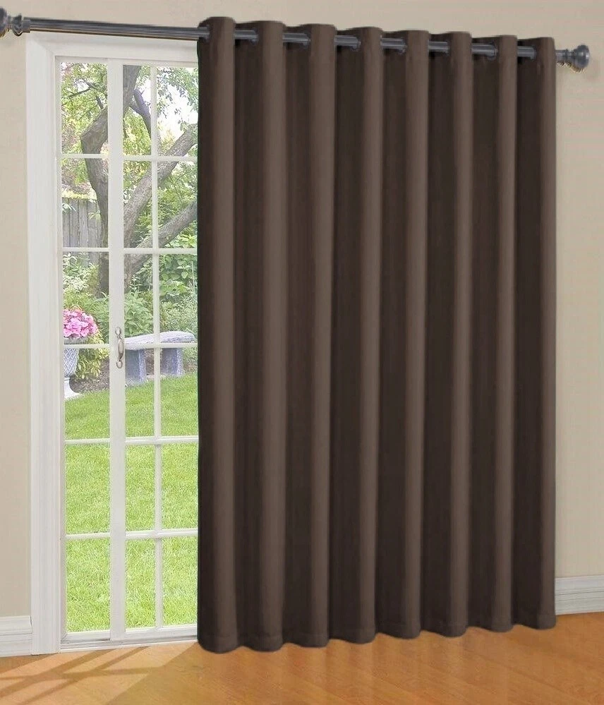 Gorgeous Home Linen Room Divider Extra Wide Thermal Unlined Blackout Grommet Curtain 1 Panel 100" Wide x 84" Long Brown