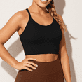 thumbnail image 6 of WQD 2 Pack Sports Bras for Women Crisscross Back Ribbed Knit Crop Top High Support Wirefree Padded Workout Yoga Bra Comfortable Athletic Tank Top for Gym Running Training, 6 of 7