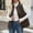 Coffee plus size vest for women a1, variant on Women Plus Size Fall Winter Sleeveless Zipper Vest Casual Warm Basic Outerwear Solid Color Packable Vest with Pockets for Travel Vacation, Red M