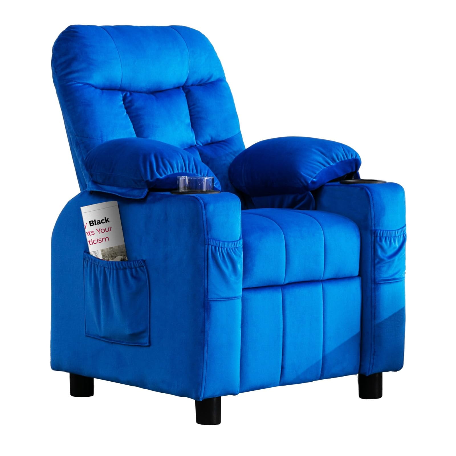 アクタス【CYAN L CHAIR PI011】３脚セット✭未使用品 Wanan Kids Recliner Chair, Modern Velvet Lounge with Cup Holder