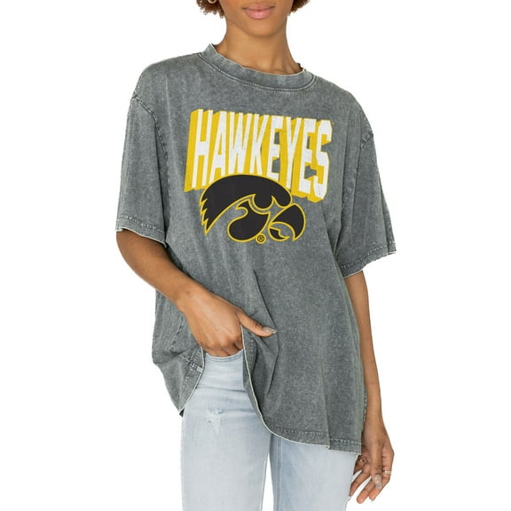 Women's Gameday Couture Gray Iowa Hawkeyes Solid Defense Oversized T-Shirt