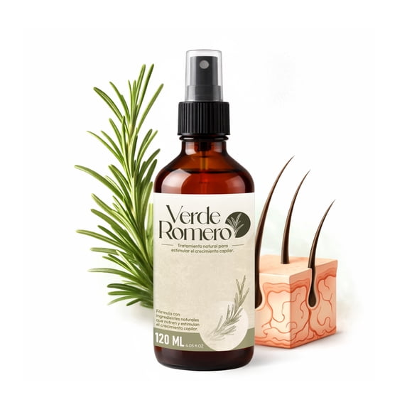 Verde Romero 120ml. | Spray Capilar para Crecimiento Anticaída Cabello Fuerte y Abundante**