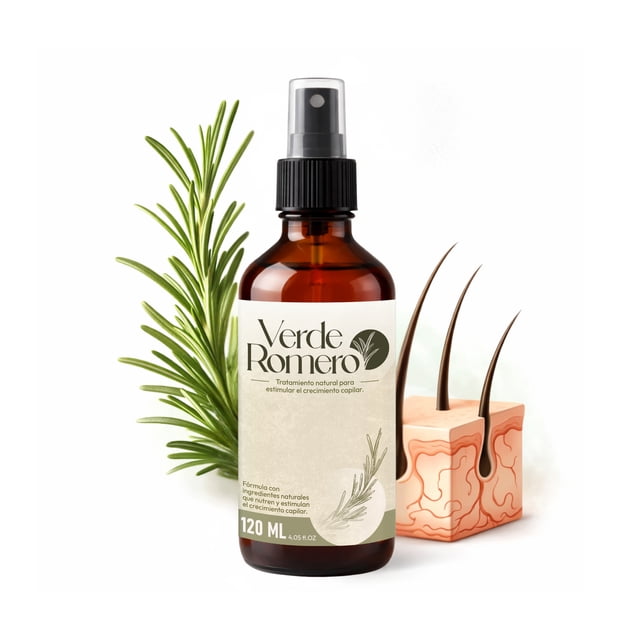 Verde Romero 120ml. | Spray Capilar para Crecimiento Anticaída Cabello Fuerte y Abundante**