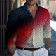 thumbnail image 1 of Camisa estampada con patrón de degradado geométrico para hombre, camisa de manga larga con botones de solapa, ropa de calle para hombre, 1 of 6