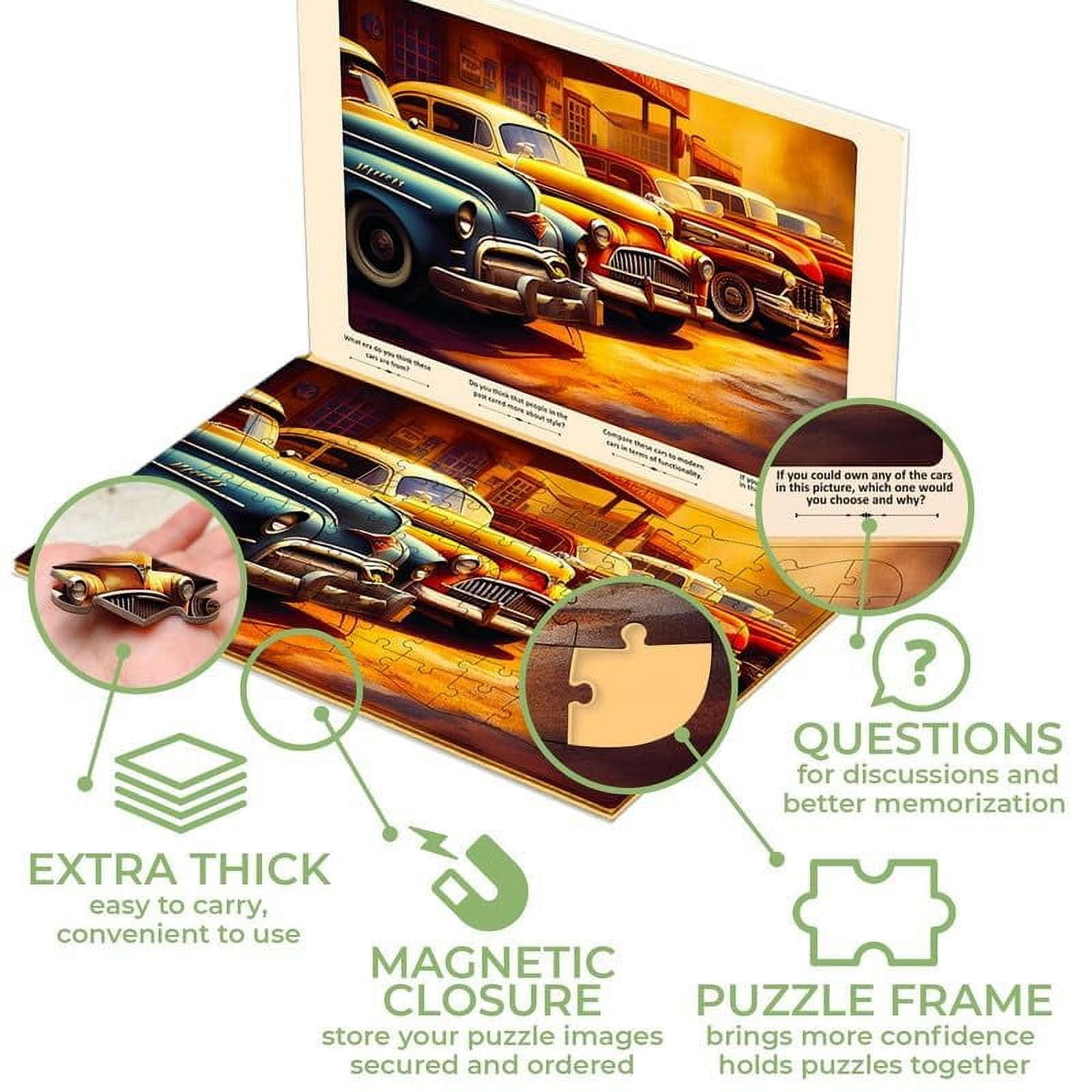 Quokka Dementia Puzzles for Adults - 3x100 Piece Set Dementia Puzzles for Elderly - Horses & Cars