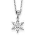 thumbnail image 3 of Sterling Silver Rhodium-plated CZ Snowflake with 2in Extender Pendant Necklace, 3 of 4