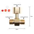 thumbnail image 4 of 2X Adaptateur de Réservoir de CO2, Adaptateur de Réservoir de CO2 en Laiton pour Cylindre CGA320 Convertisseur Tee Adaptateur T-Adapter 1 à 2 CGA320, 2 x Adaptateur de Réservoir de CO 2 x Kit de Raccords d'Installation, Or, 4 of 8