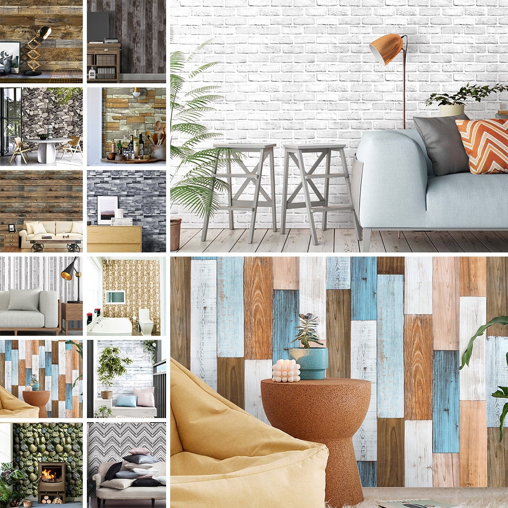 CVLIFE Self Adhesive Wallpaper Wood Texture Wallpaper Peel and Stick