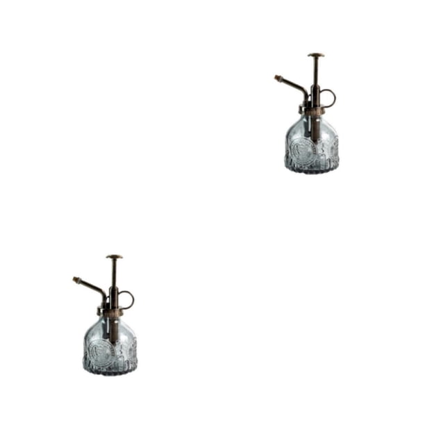 Regadera de vidrio en relieve Bearachild Botella de agua pequeña Gris 2Conjunto