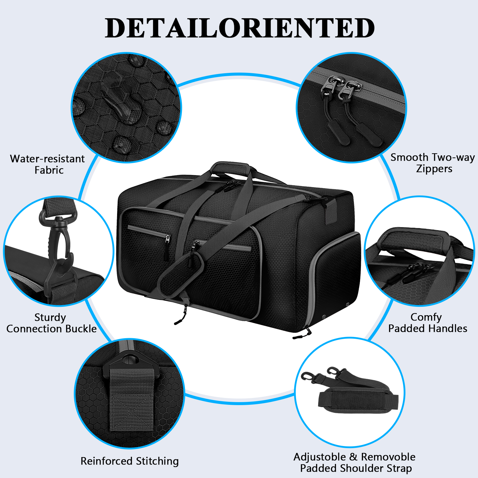 Cshidworld 65L Foldable Duffel Bag Travel Gym Bag photo 6