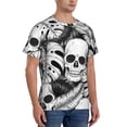 thumbnail image 5 of Rocae Skull and palm leaves for Men's Moisture-Wicking Crew Tee - T-Shirt for Sports, Outdoor Activities, and Casual WearLarge, 5 of 9