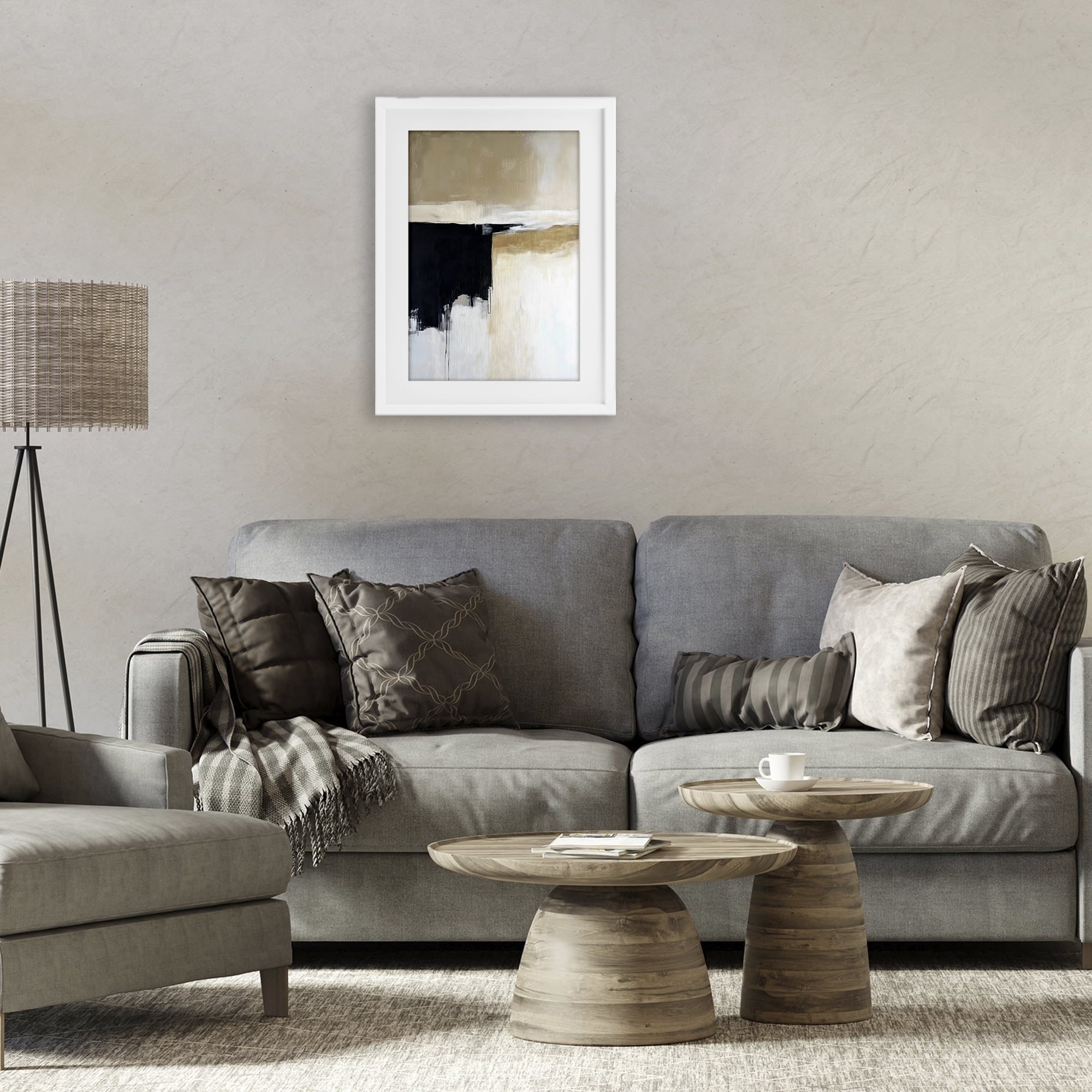 Stupell Industries Desert Shades Muted Neutrals White Framed Print Under Glass, design by Gina Kelly