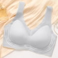 thumbnail image 7 of mihongmao Front Closure Bras for Women Plus Size Sports Bras Women's Solid Color No Steel Ring Push Up Breathable Underwear Daily Bra Blue 3X, 7 of 7