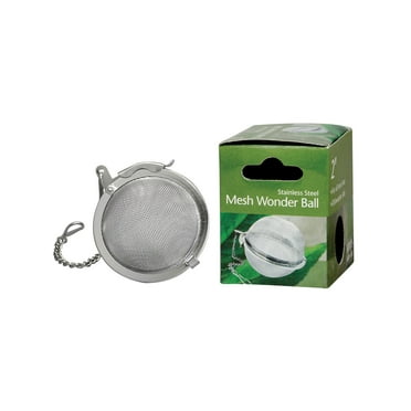 HIC Kitchen Mesh Ball Tea Infusers, 18/8 Stainless Steel Mesh, Set of 2, For Loose Leaf Tea and Mulling Spices
