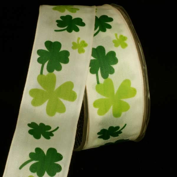 5 Yards Printed Ribbon Shamrock