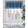 thumbnail image 5 of Curtain Valance for Windows,Abstract Greek Inspired Geometric Art Kitchen Valances Rod Pocket Short Curtains,Black Twist Lines on Blue Window Treatment Panel for Bedroom Bathroom 60x18in, 5 of 9