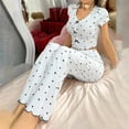 thumbnail image 2 of Fewfanhot Pajamas for Women Set Valentines Day Cute Women Love Heart Print Two-Piece Set for Sleepwear, 2 of 6