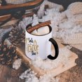 thumbnail image 5 of 3dRose, Smile Sparkle Shine Text with Stars in Black and Gold Colors on White Background, 11oz Two-Tone Black Mug, 5 of 7