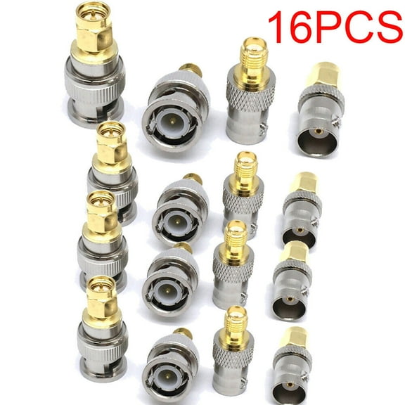 SMA to BNC Connectors Kit 16PCS Male Female RF Coax Coaxial Adapter Converter New