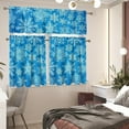 thumbnail image 3 of Snowflake Kitchen Curtains 3 Pcs Short Farmhouse Kitchen Curtains and Valances Set Bathroom Window Curtains, 3 of 5