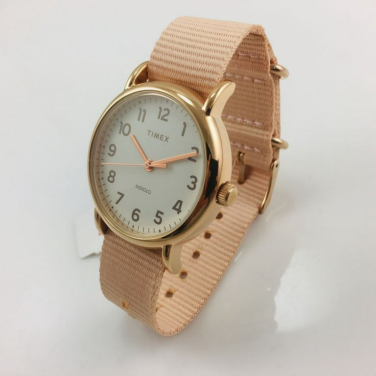 Women's Timex Weekender Pink Nylon Strap Watch TW2R59600 TW2R59600JT