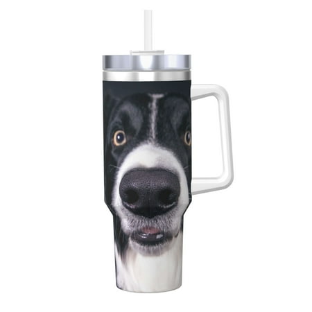 

Border Collie & Dog 40oz Car Insulated Cups Ice Bully Cup with Handle Double Stainless Steel Vacuum Tumblers Water Bottle with Lid and Straw