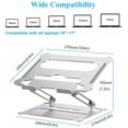 thumbnail image 2 of Adjustable Laptop Stand,IBAOLE Portable Laptop Computer Stand Rriser&Multi-Angle Stand with Heat-Vent to Elevate Laptop Holder for Mac,Notebook,Lenovo More10-17 Laptop, 2 of 5