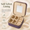 thumbnail image 5 of Unique Bargains 1 Pc Portable Zipper Design Jewelry Case Organizer with Mirror Purple, 5 of 7