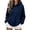 Dark Blue, variant on Womens Camo Sweatshirt Leopard Print Drop Shoulder Pullovers with Kangaroo Pocket Fall Winter Casual Pullover Tops ( XXL)