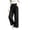 Black, variant on Women High Waist Paper Bag Waist Corduroy Wide Leg Trousers Elegant Ruffle Trim Straight-Leg Pants Vertical Rib Casual Pants Fall Outfits