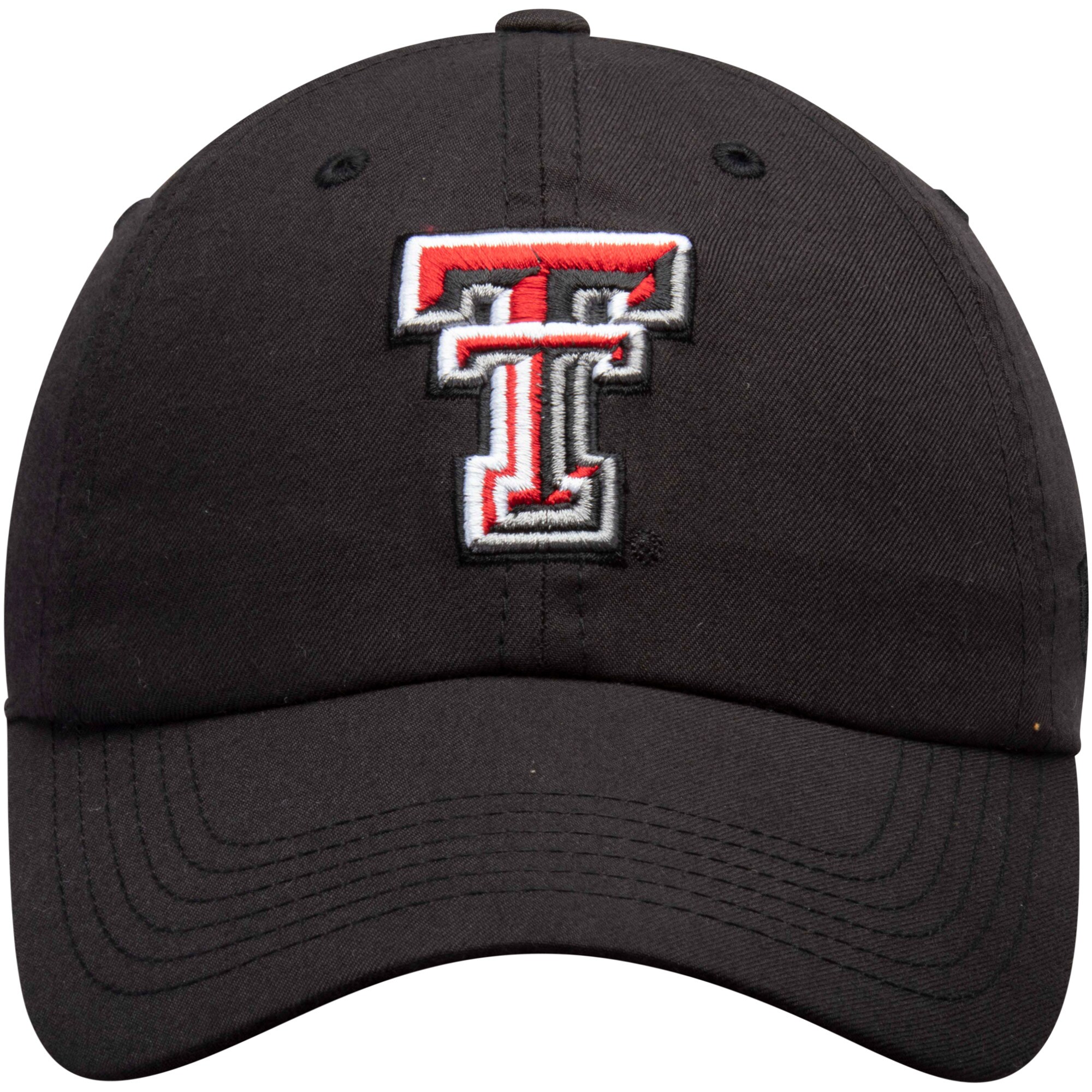 Men's Top of the World Black Texas Tech Red Raiders Primary Logo Staple Adjustable Hat