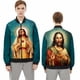 thumbnail image 3 of Nuevas chaquetas de bombardero con cremallera y estampado 3D de Jesús para hombre y mujer, abrigos para hombre, chaquetas con cremallera, abrigos de manga larga, tops, 3 of 5