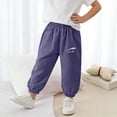 thumbnail image 5 of AherBiu Baby Toddler Clothes Kids Girls Sunproof Pants Lightweight Casual Loose Elastic Waisted Joggers Pants(3-4 Years,Navy), 5 of 7