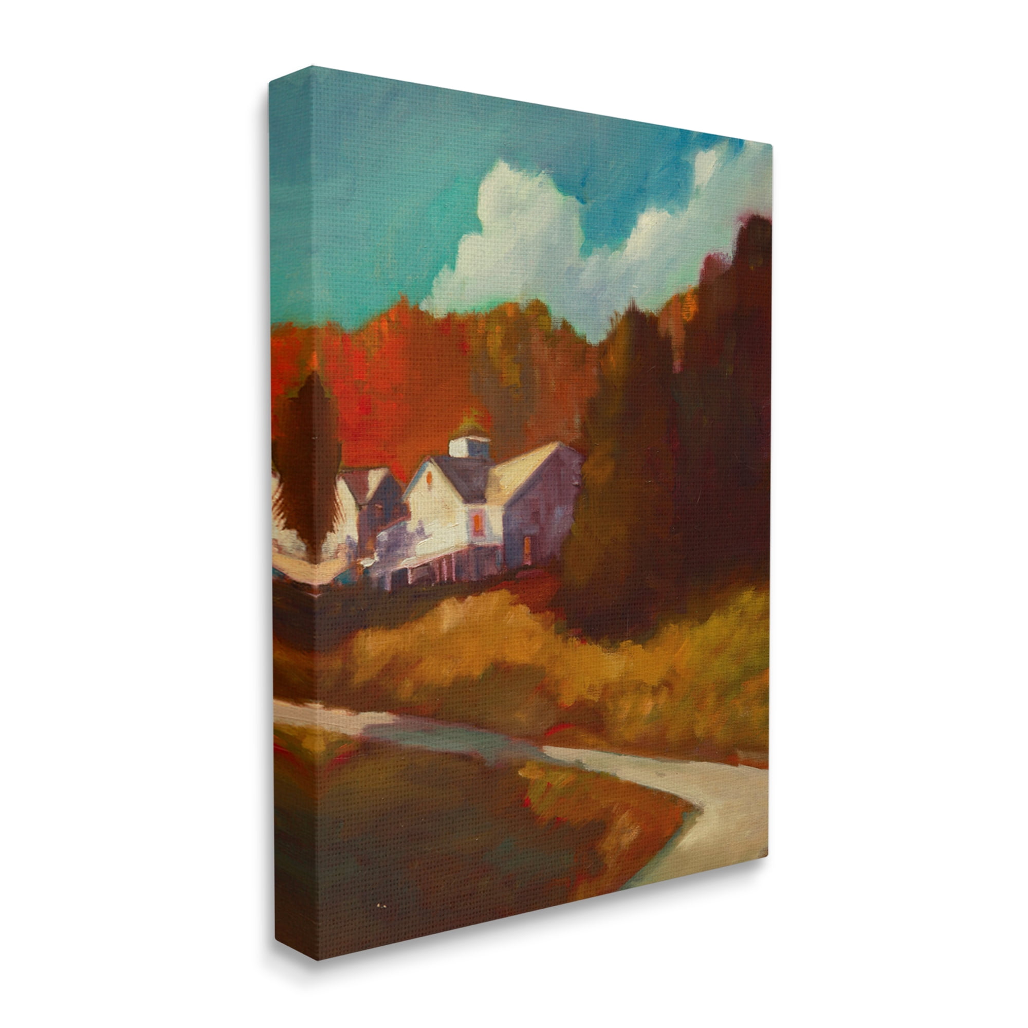 Stupell Industries Autumn Foliage Landscape Nature Painting Gallery Wrapped Canvas Print Wall Art, 24 x 30