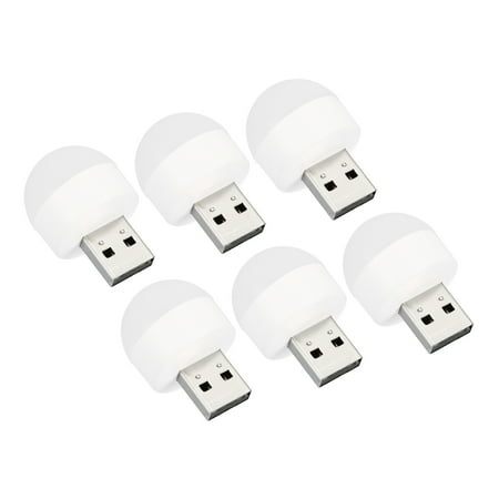 

Uxcell Portable 0.5W USB Plugin LED Bulb Mini USB Night Light White 6 Pack