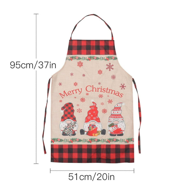 Christmas Gifts Clearance! Shengxiny Christmas Apron for Adults Clearance Christmas Decoration Rudolph Elderly Plaid Apron Kitchen Home Apron