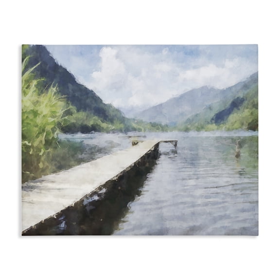 Stupell Industries Coastal Dappled Lake Dock Canvas Art, 20 x 16, by Kim Curinga