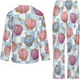 thumbnail image 5 of Top-kevin Women's Pajama Sets Tooth Crown Long Sleeve Lounge Sets Pjs Sleepwear with Pockets, 5 of 12