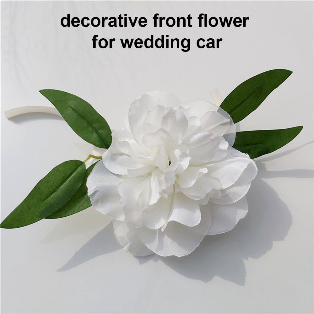 Kjislet Silk Organza Wreath, Wedding Car Flower Plate Ribbon Bows Set, Door Handle Ornament Supplies, Event Decoration, 1Pcs, Yarn Length 1.6 Meters