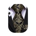 thumbnail image 1 of Set de Corbata Barry.Wang Negro y Dorado 150 cm Seda Tejida, 1 of 8