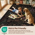 thumbnail image 4 of Design&I 8'x10' Washable Area Rug Dark Botanical Enchanted Scene Mystical Nature with Celestial Accents for King Size Bedroom, Under Bed, Sleek Flatweave Pet Friendly, 4 of 7