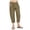 Brown, variant on Capri Pants for Women Solid Linen Drawstring Elastic Waist Capris Wide Leg Pants Cropped Trousers Ladies Capri Pants
