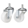 thumbnail image 1 of 2 PCS Ruedas giratorias de 2 pulgadas PP 360 GRADO ROSA ROSTRADO RUEDA DE CASER M8 x 15 mm 66LB Capacidad, 1 of 5