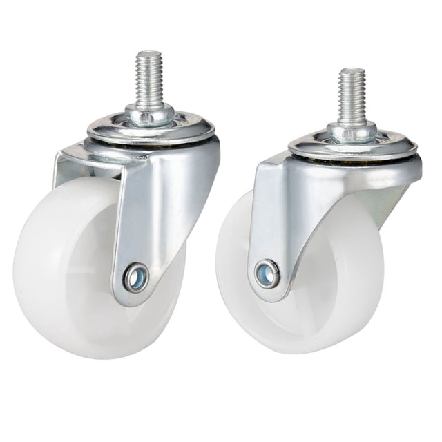 2 PCS Ruedas giratorias de 2 pulgadas PP 360 GRADO ROSA ROSTRADO RUEDA DE CASER M8 x 15 mm 66LB Capacidad