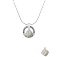 thumbnail image 2 of Delight Jewelry Goldtone 3-D Present with Crystal Miracles Ring Charm Necklace, 18", 2 of 4