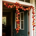 thumbnail image 7 of Kdkad Fall Thanksgiving Halloween Artificial Maple Leaf Garland Pumpkin Sunflower Berry Season Hanging Garland For Home Front Door Fireplace Decor, 7 of 7