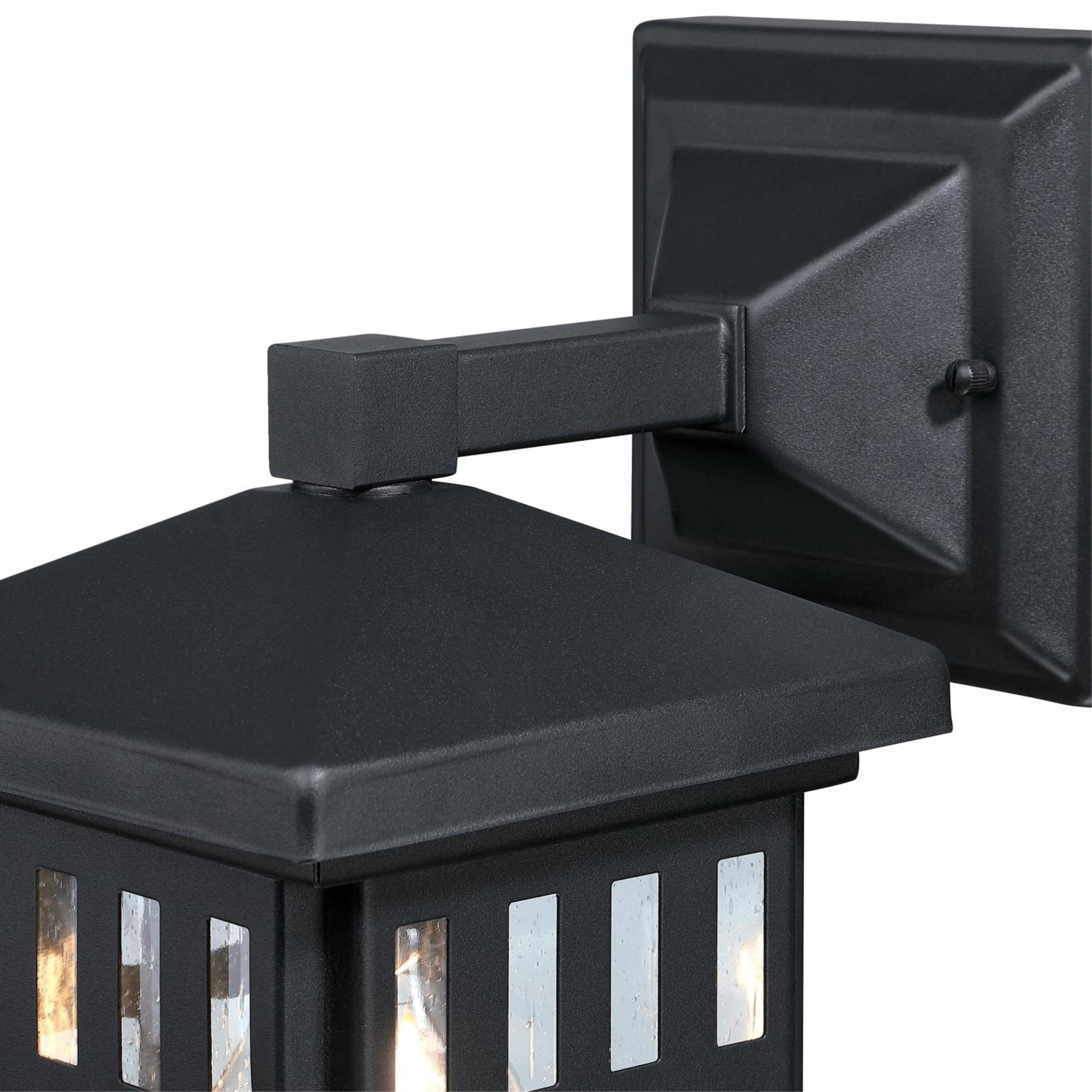 Westinghouse Lighting  Burnham One Light Outdoor Wall Fixture, Textured Black Finish, Clear Seeded Glass - 1-Light