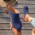 thumbnail image 2 of THDHVS Slippers for Women,Womens Sandals,Women Solid Color Mule Heels with Elevator and Block Heel for Casual Outings Blue, 2 of 10